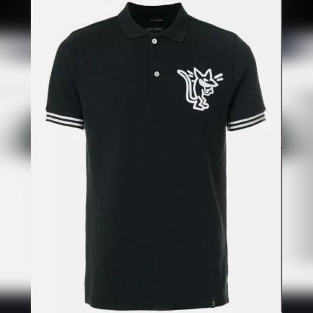 Marc Jacobs Large Logo Stinky Rat Men's Polo Shirt Size L Large